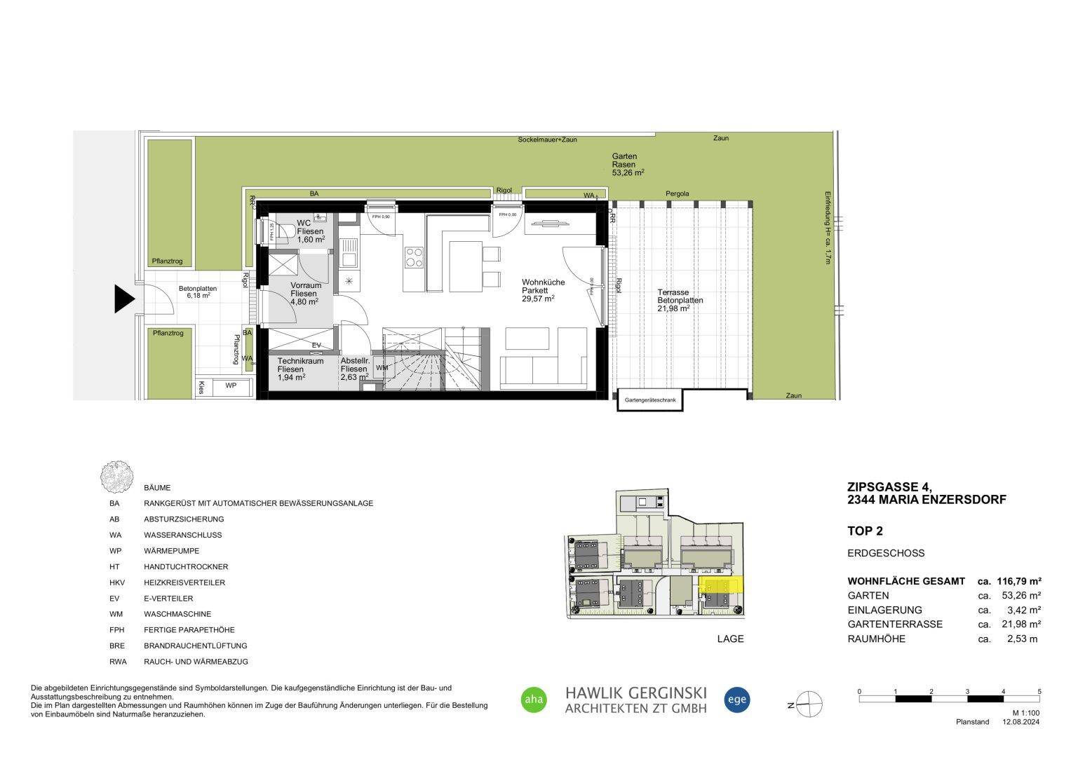 Plan EG mit Garten