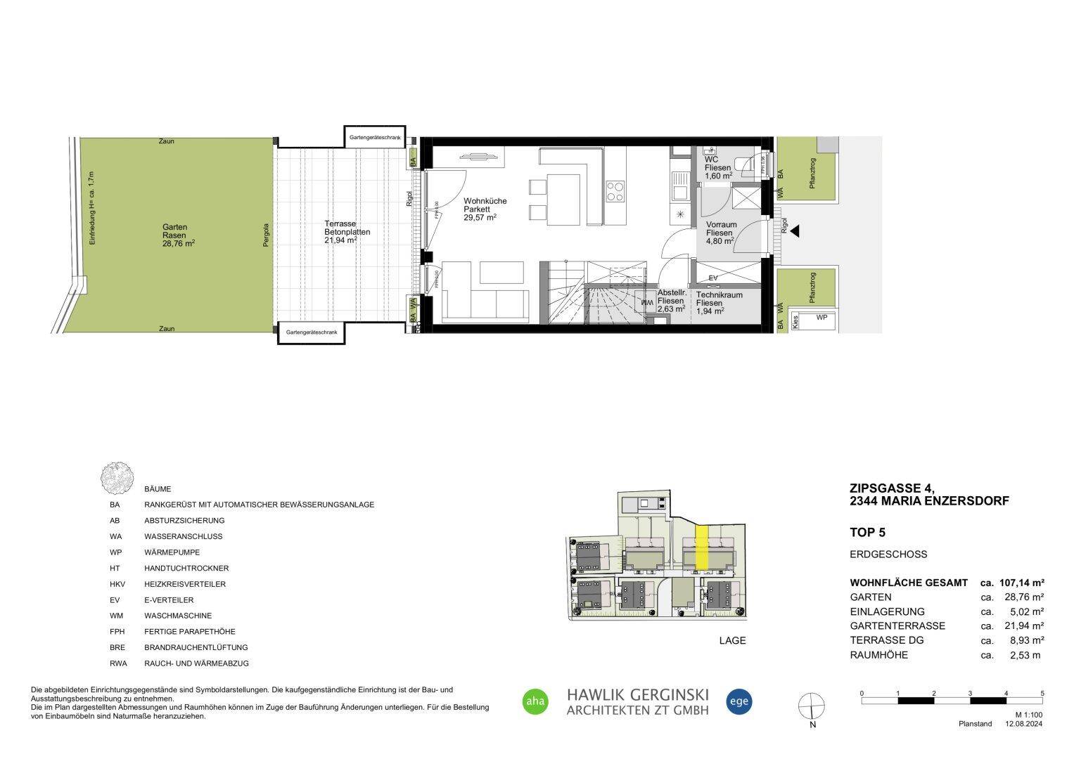 Plan EG mit Garten