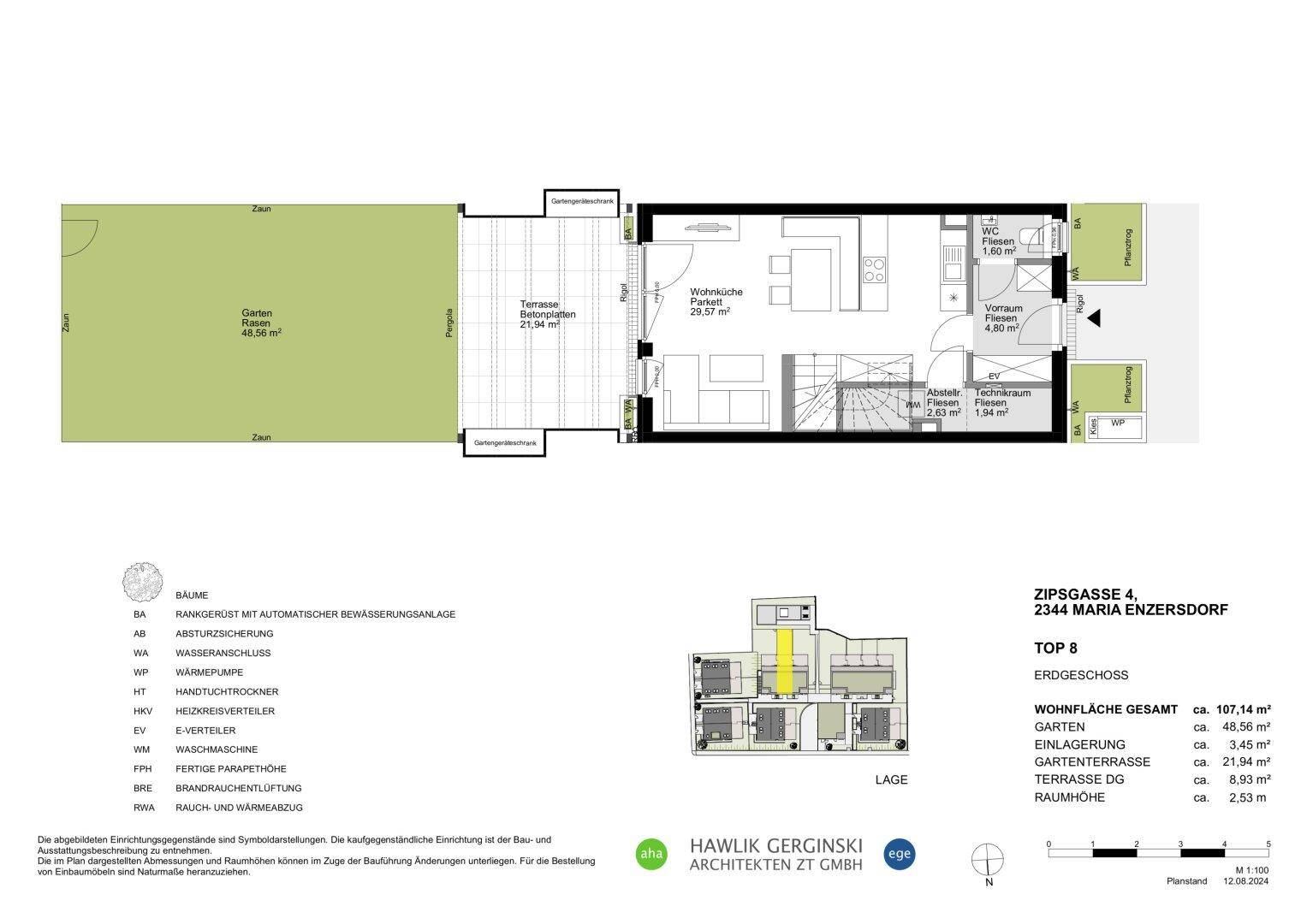 Plan EG mit Garten