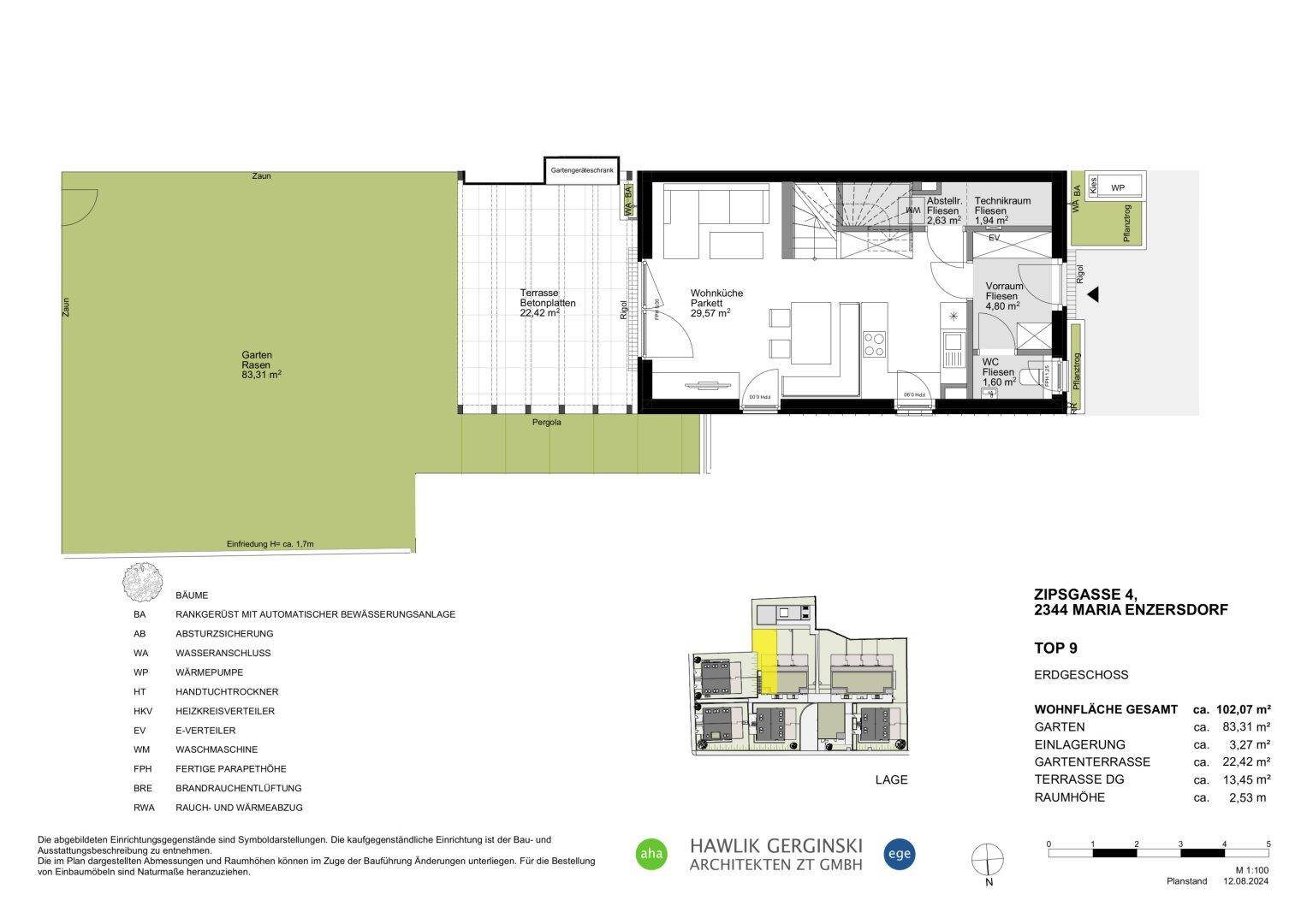 Plan EG mit Garten