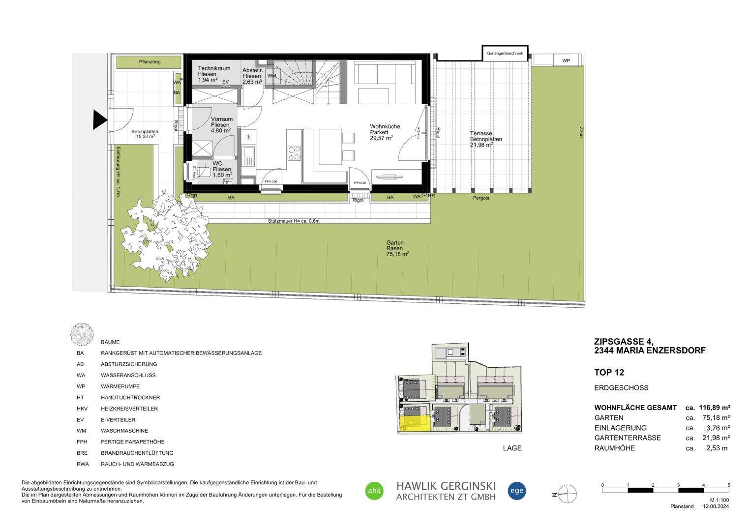 Plan EG mit Garten