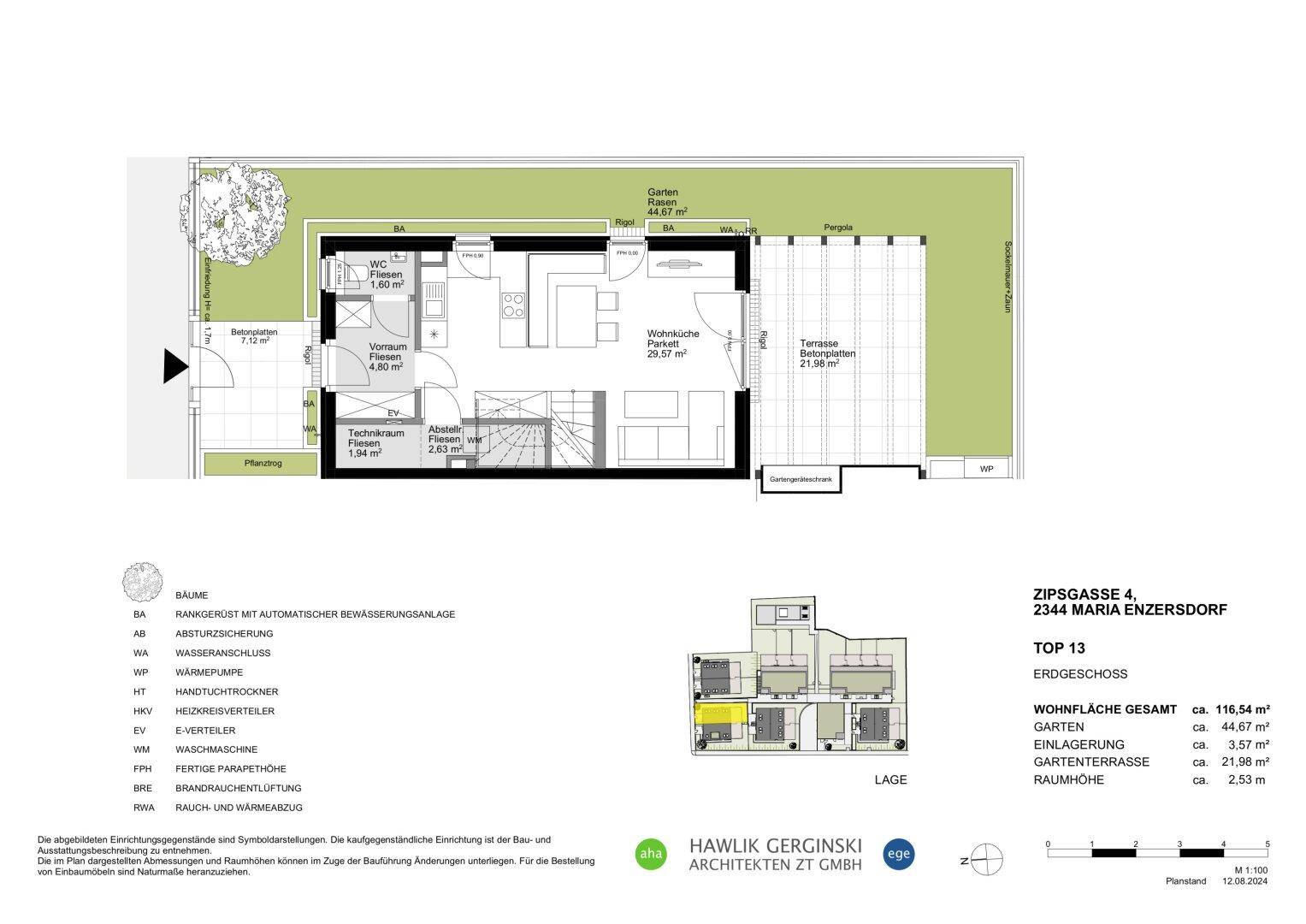 Plan EG mit Garten