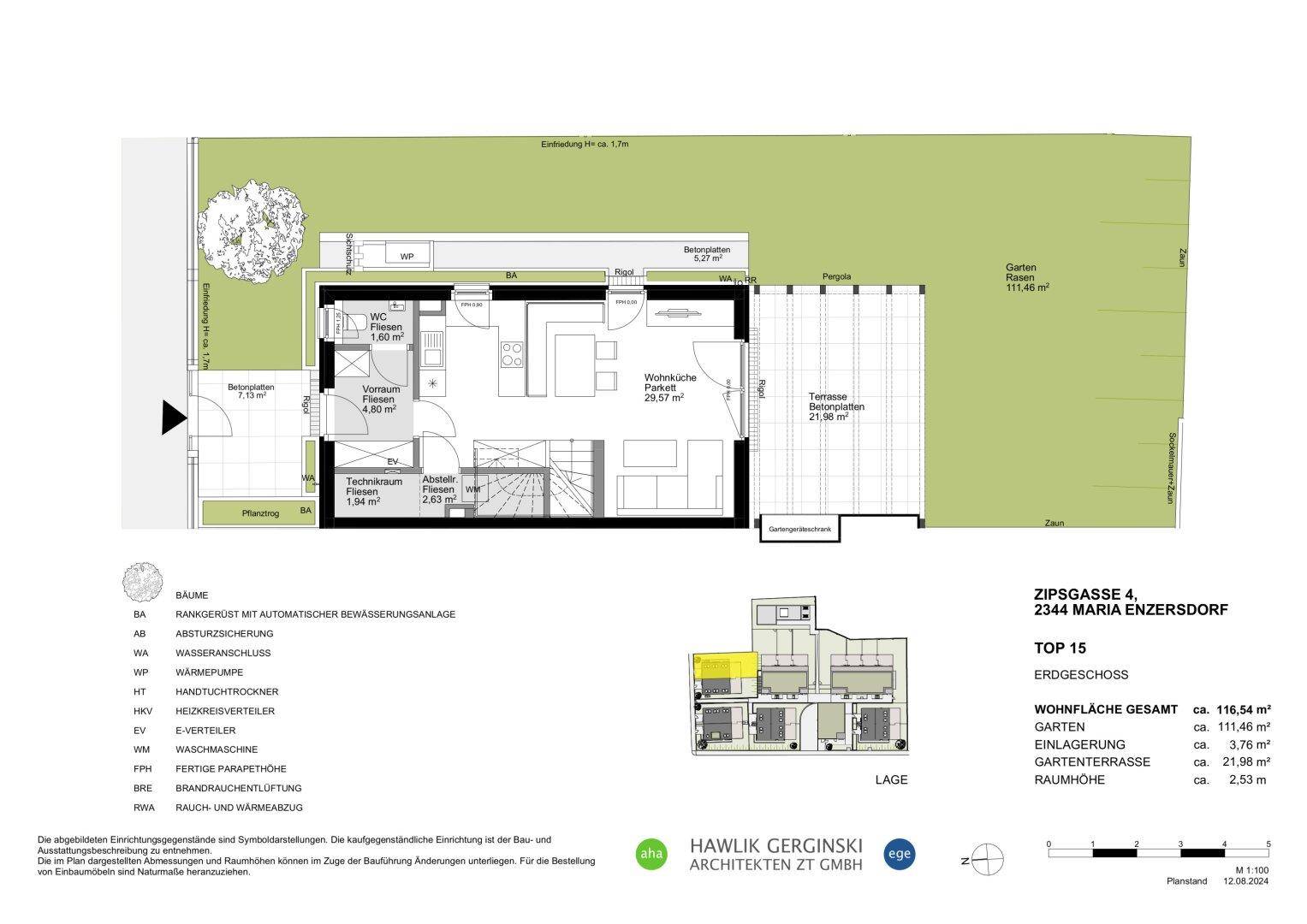 Plan EG mit Garten