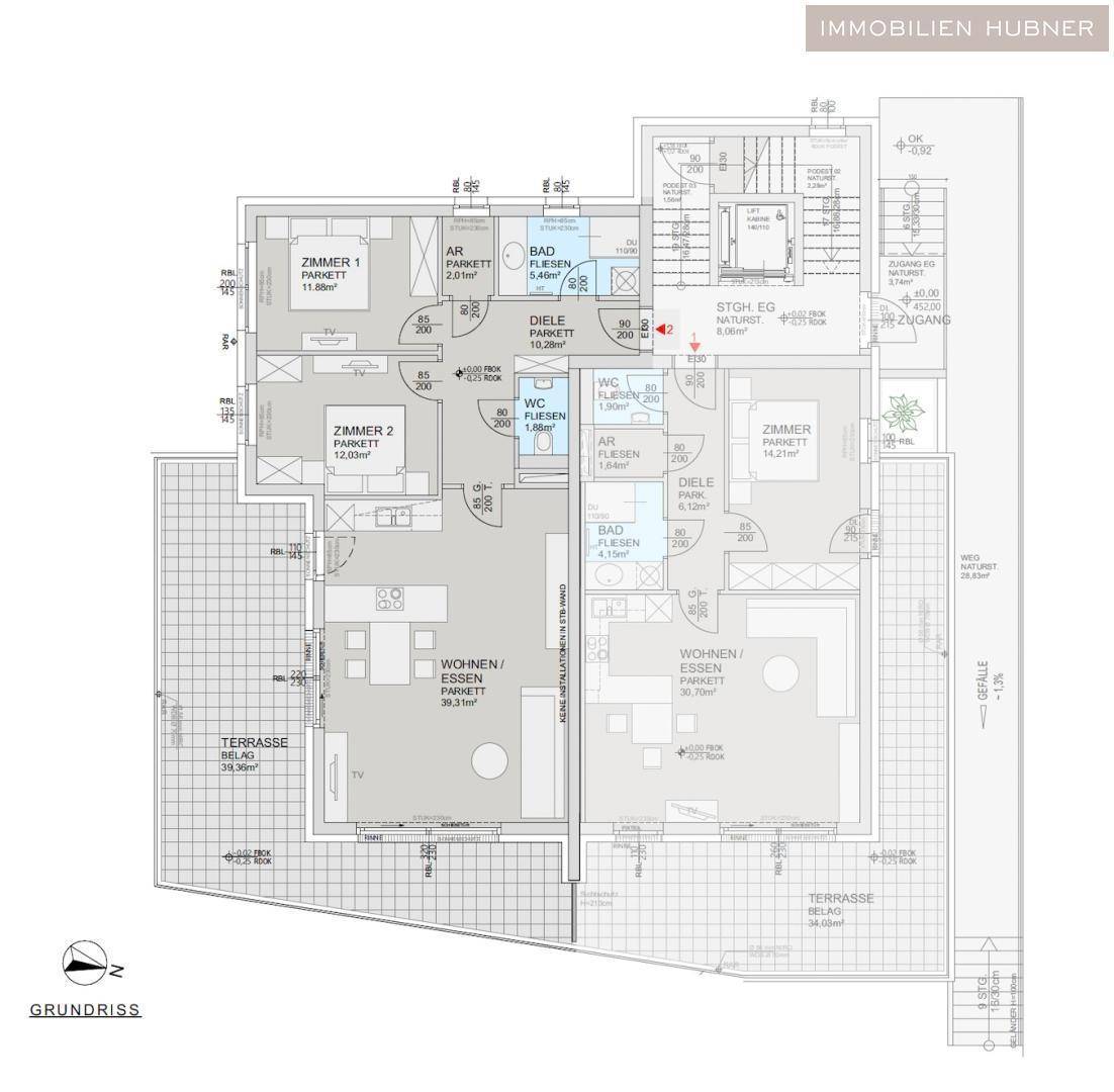 Grundriss Top 2 Einliegerwohnung