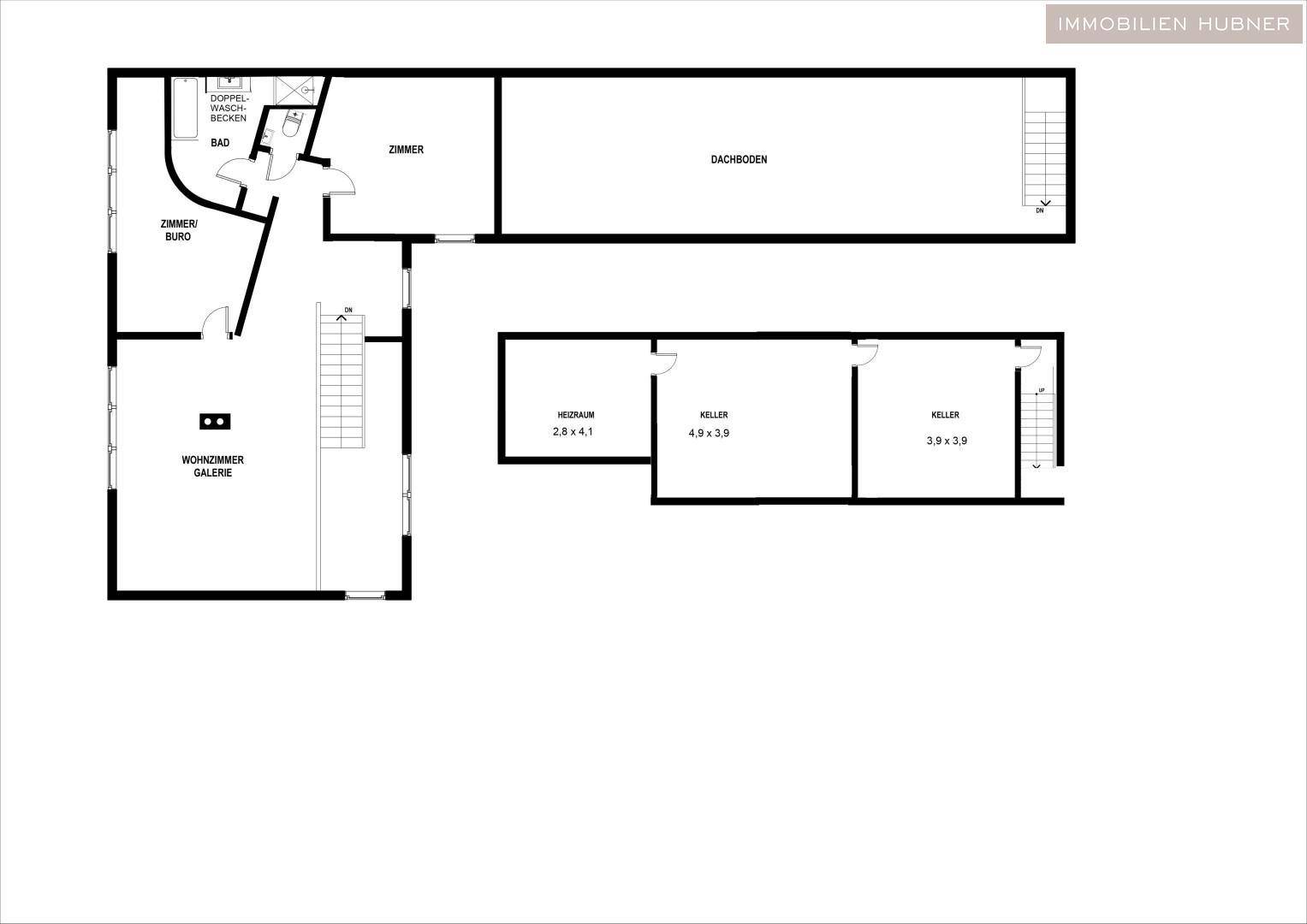 Plan Obergeschoß und Keller