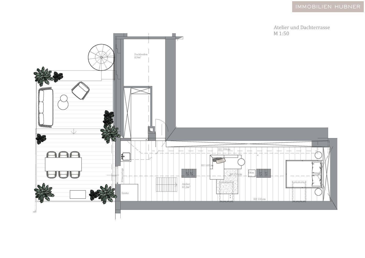Atelier und Dachterrasse