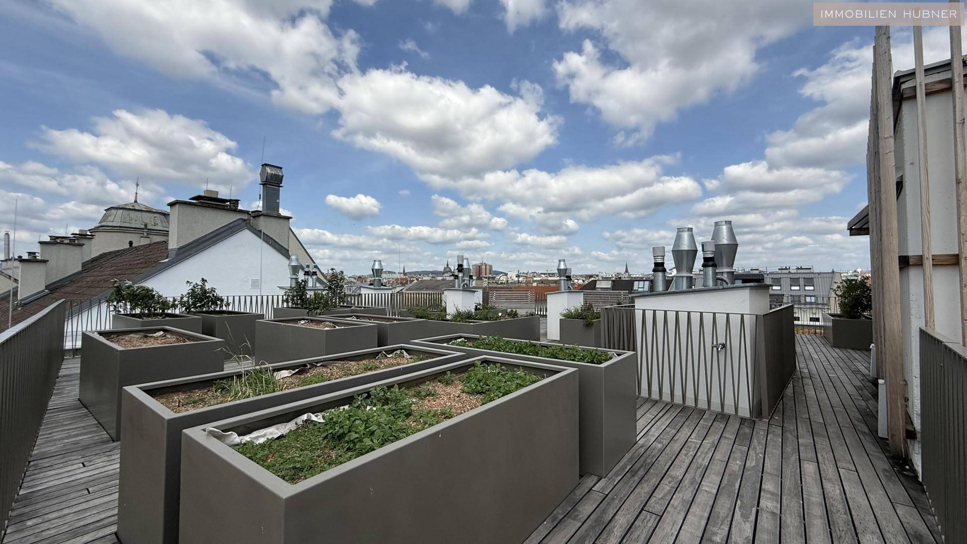 Allgemeine Dachterrasse und Hochbeete