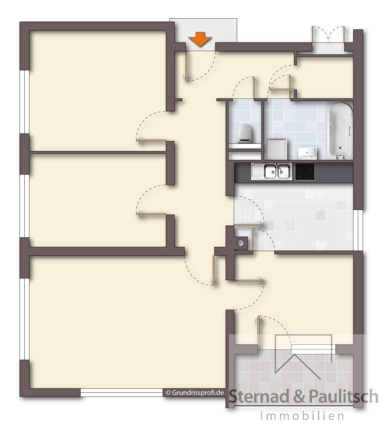 Grundriss unmöbliert Visualisierung