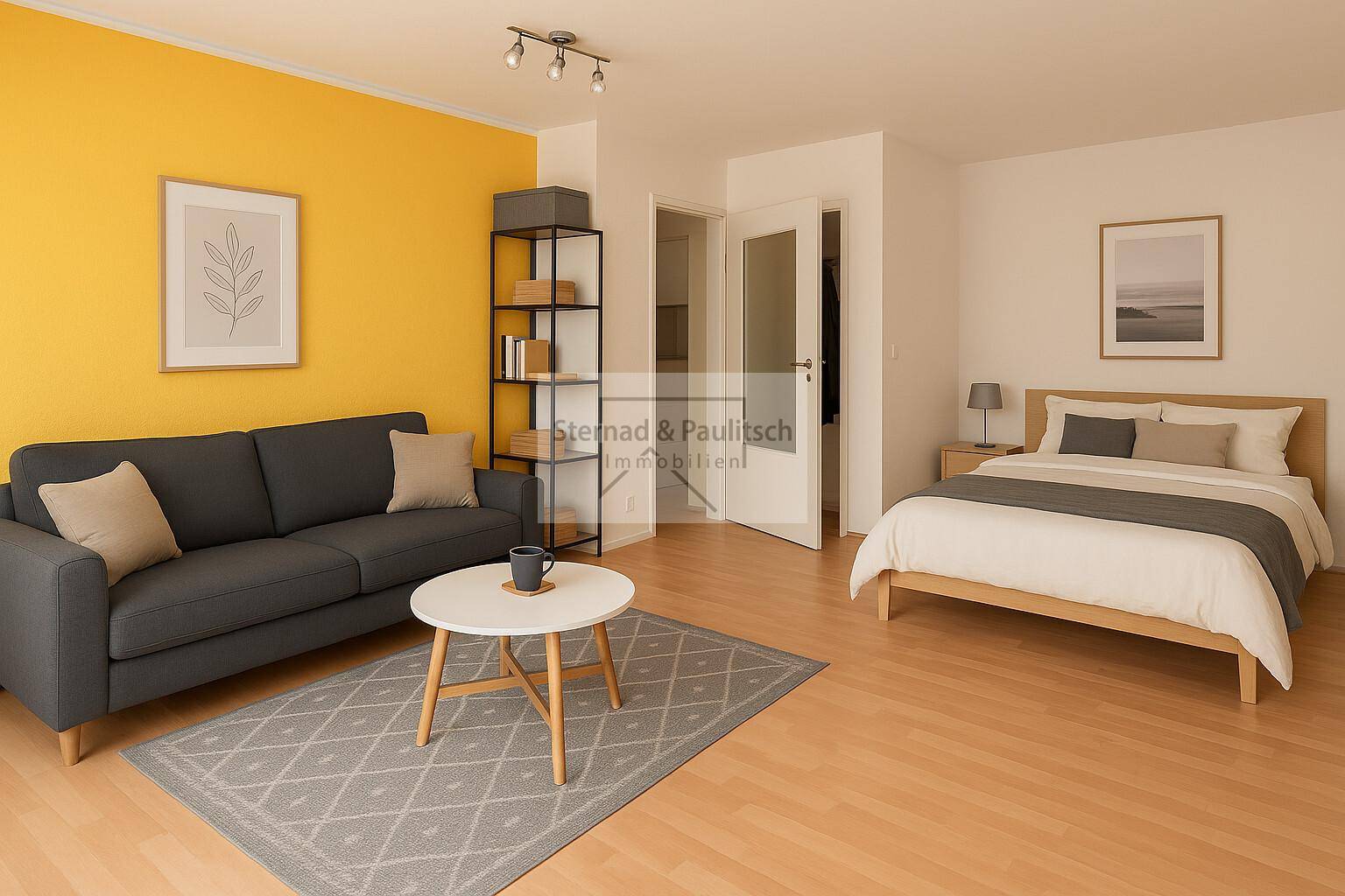 Wohn-Schlafzimmer Visualisierung