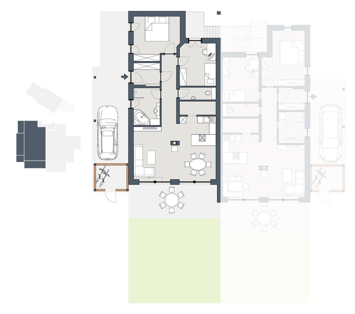Grundriss Wohnung Erdgeschoss Top1