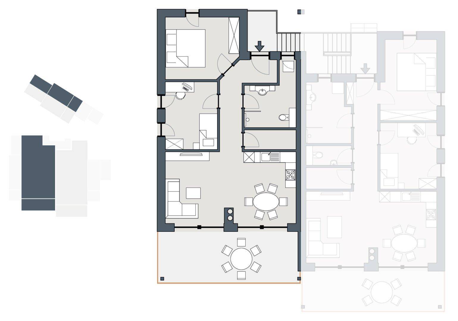 Grundriss Wohnung Obergeschoss Top3