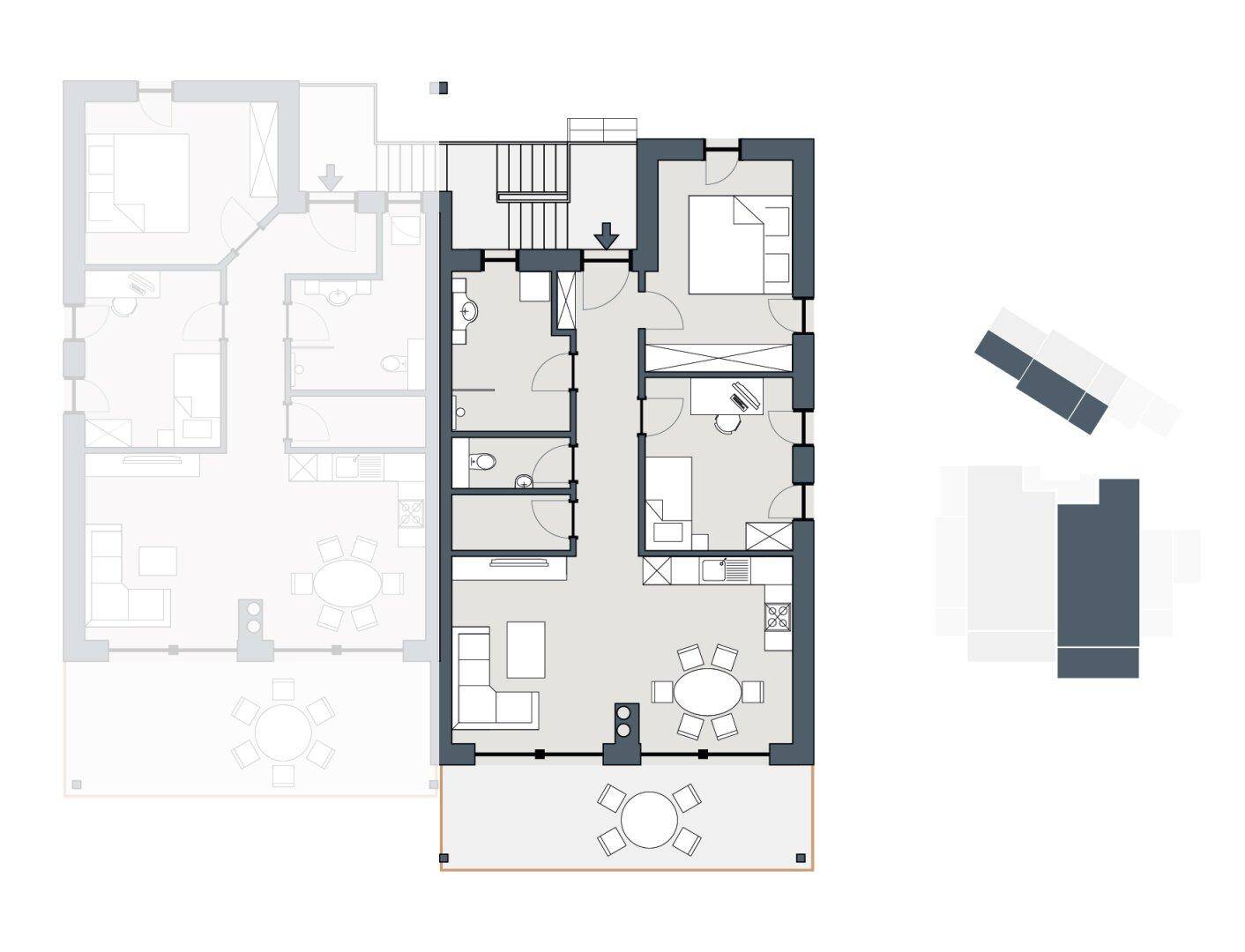 Grundriss Wohnung Obergeschoss Top4