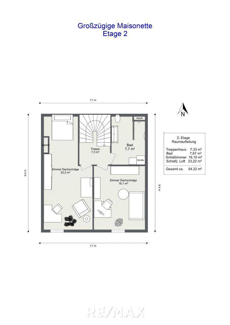 Großzügige Maisonette - Etage 2 - 2D, 287.24