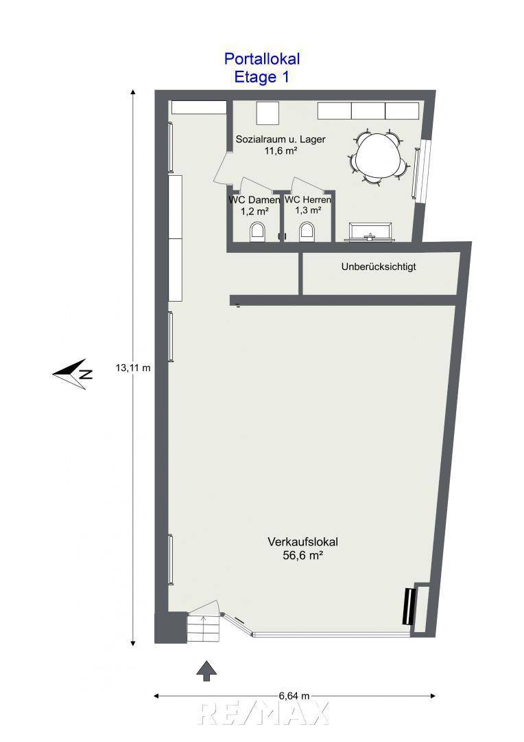 Portallokal, 2D-Plan