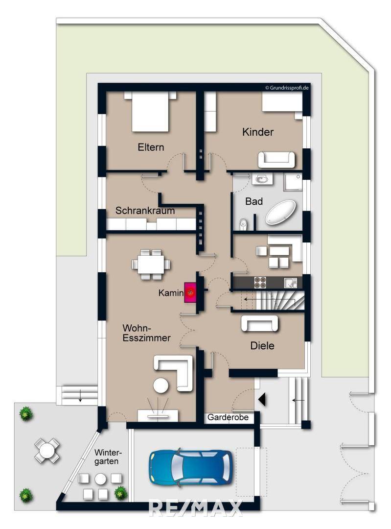 Grundriss EG möbliert