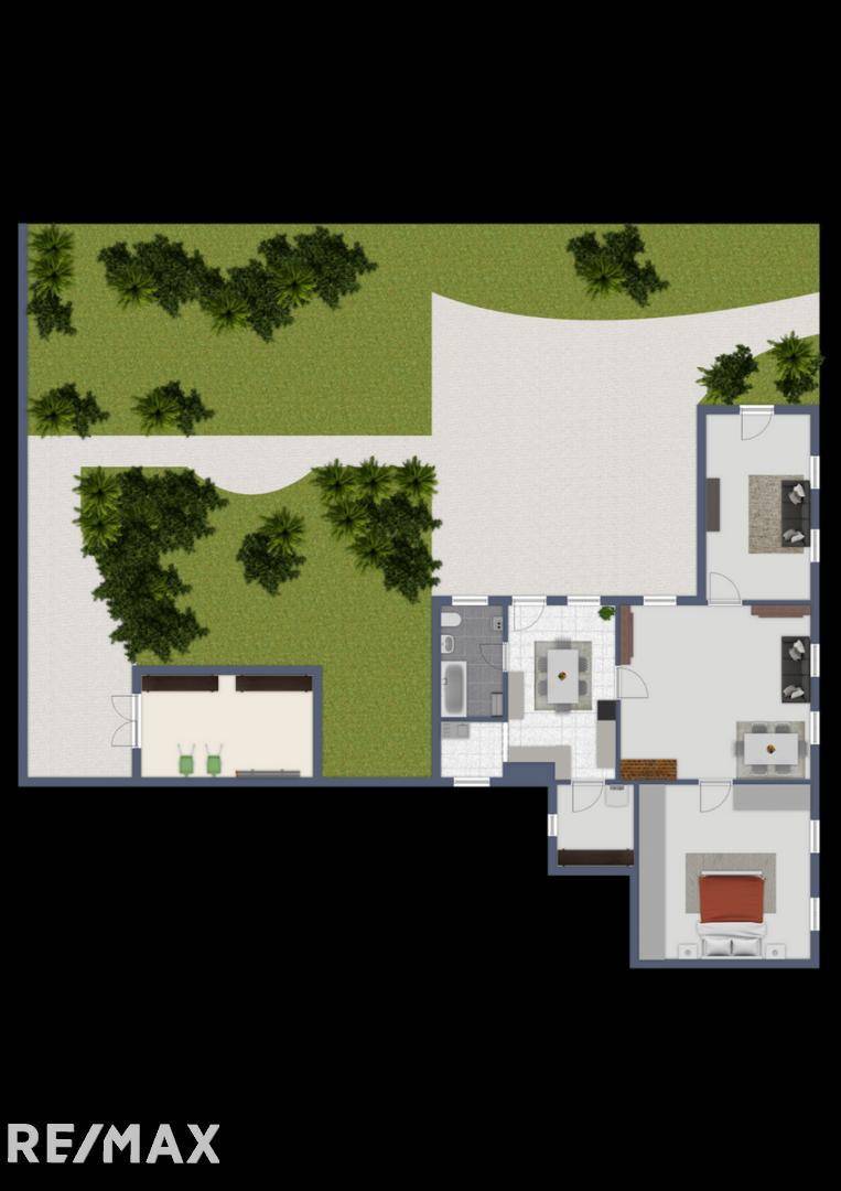 Grundriss mit Aussenbereich