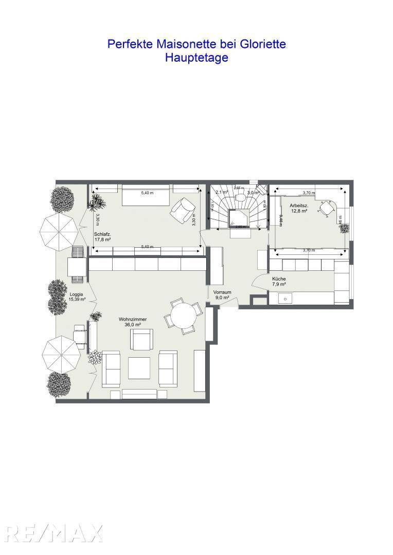 Floorplan letterhead - Perfekte Maisonette bei Glo