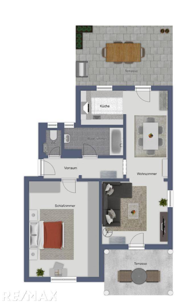 Grundriss möbliert
