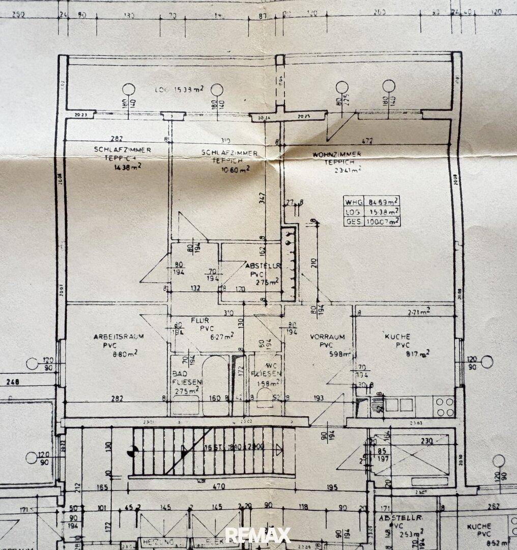 Detaillierter Grundriss der Wohnung mit Raumaufteilung und Flächenangaben.