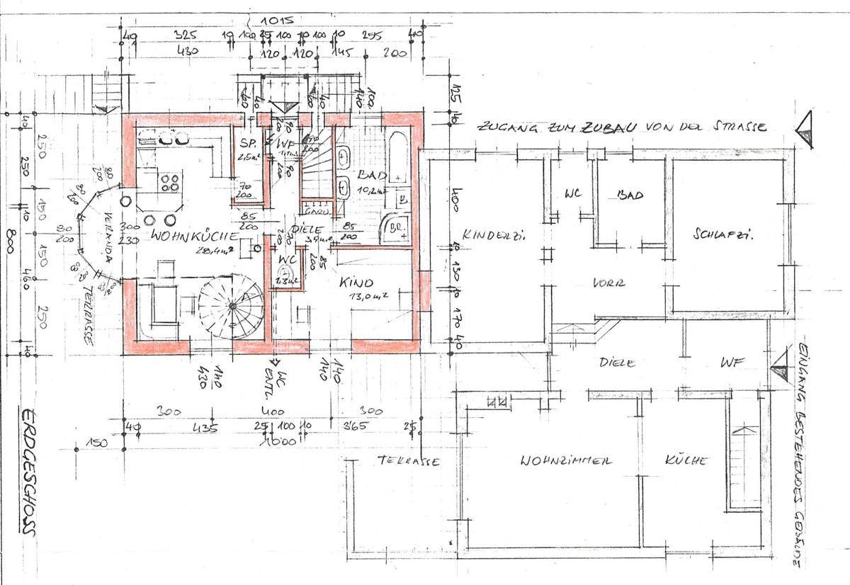 Erdgeschoss Zubau