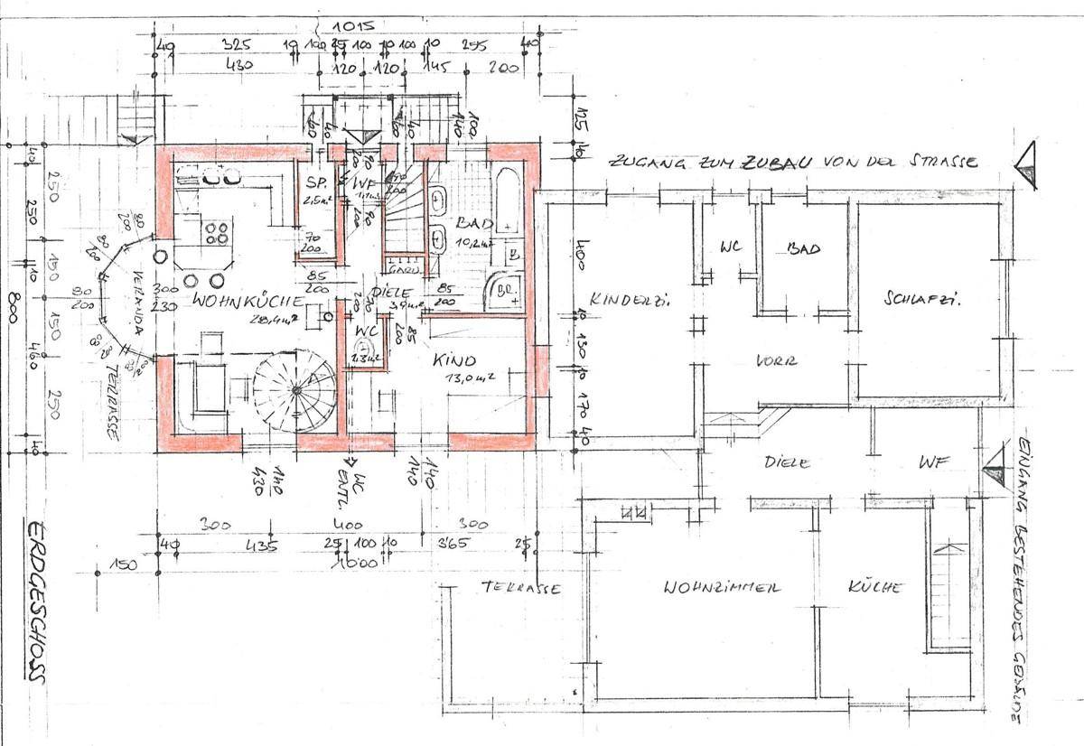 Erdgeschoss Zubau