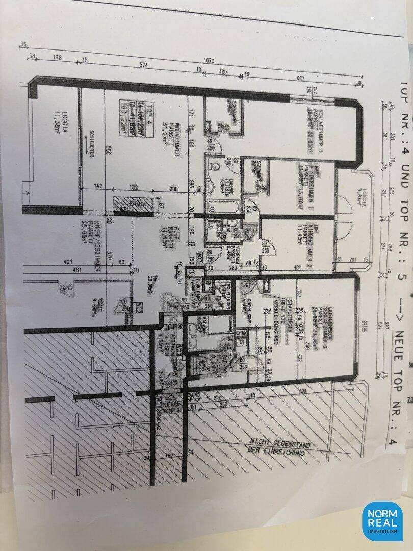 Detaillierter Grundriss der Wohnung mit Raumaufteilung und Flächenangaben.