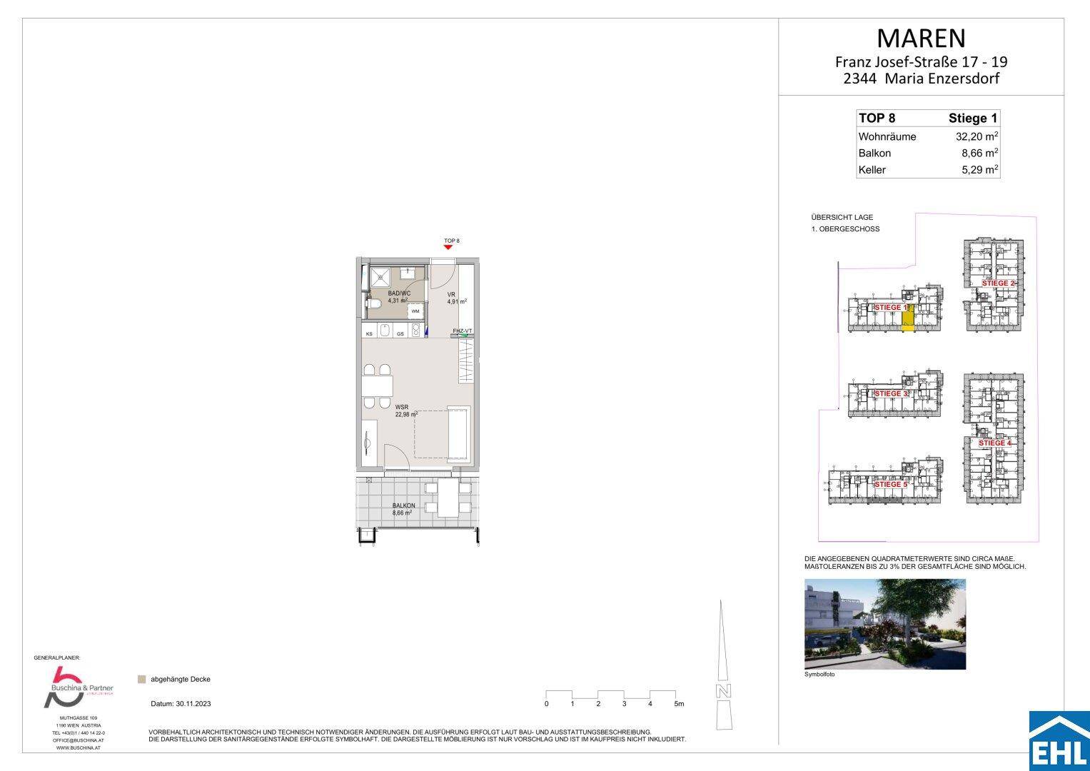 Detaillierter Grundriss der Wohnung mit Raumaufteilung und Flächenangaben.
