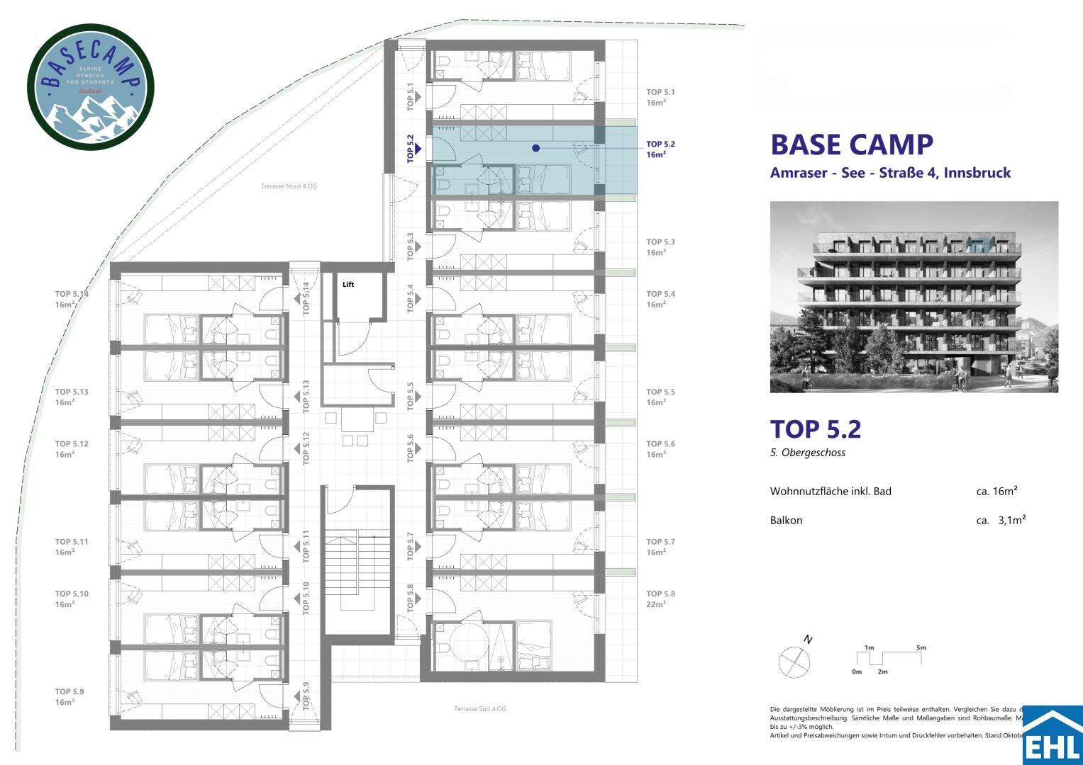 Übersichtlicher Grundriss eines Obergeschosses mit mehreren Wohneinheiten und Balkonen.
