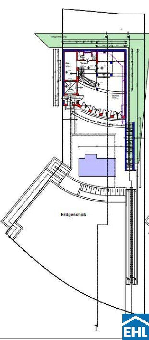 Übersichtlicher Grundriss des Erdgeschosses mit Raumaufteilung und Zugang zum Außenbereich.