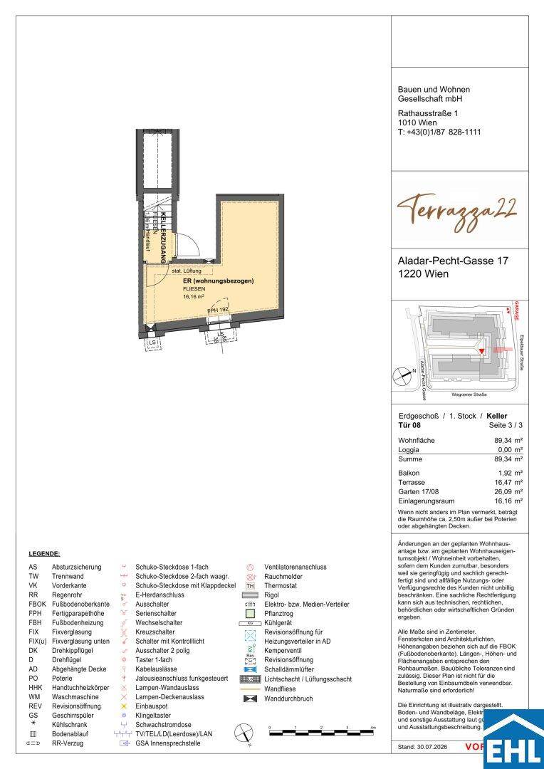 Grundriss des Eingangsbereichs und eines weiteren Raumes mit Abstellraum.
