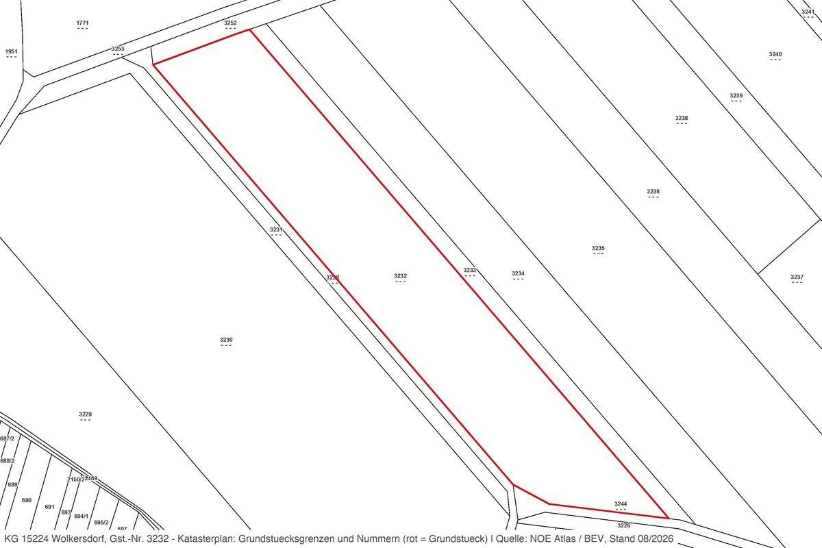 Katasterplan Gst. 3232 (KG Wolkersdorf)