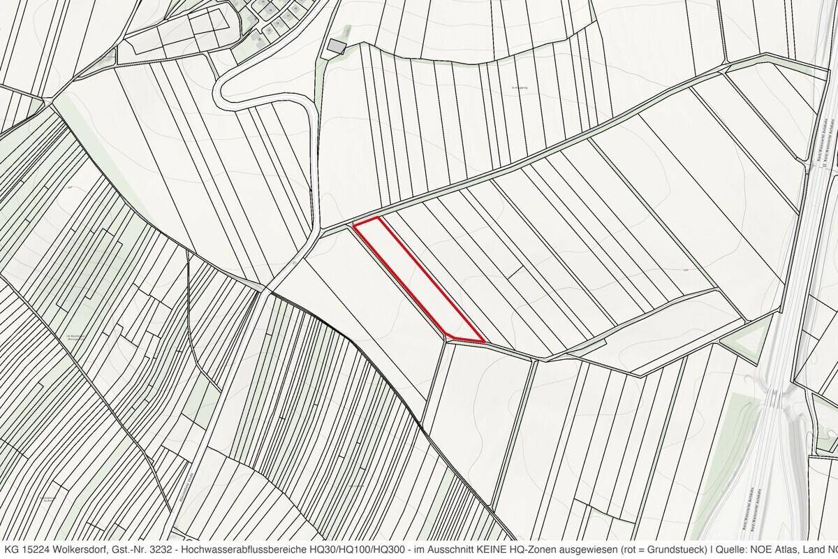 Hochwasserkarte Gst. 3232 (KG Wolkersdorf)