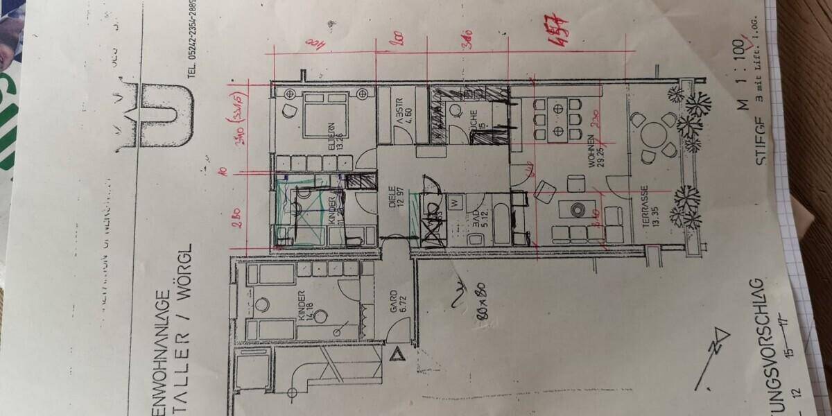 Plan mit Maßen