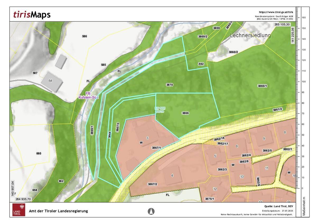 Ca. 2.000 m² Bauland und 7.000 m² Wald