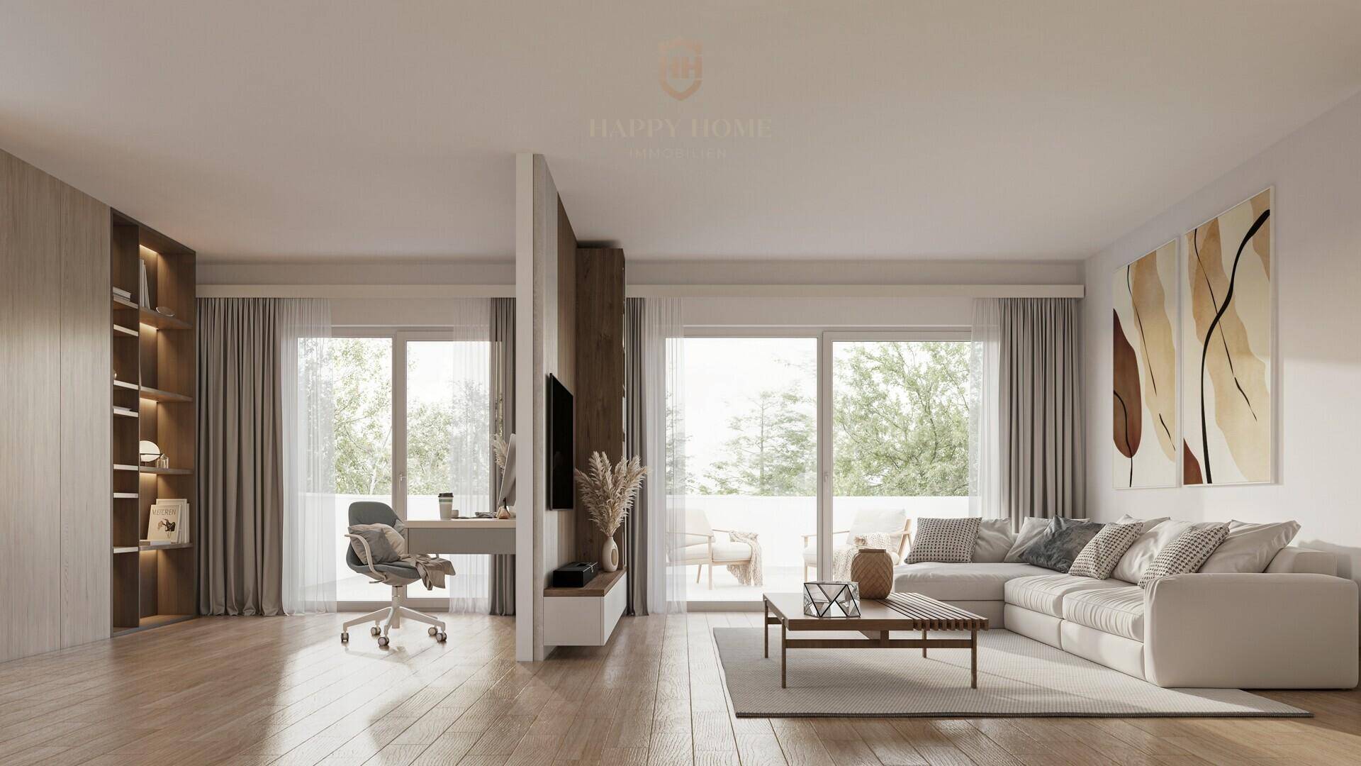 Ansicht Penthouse Wohnen und Homeoffice