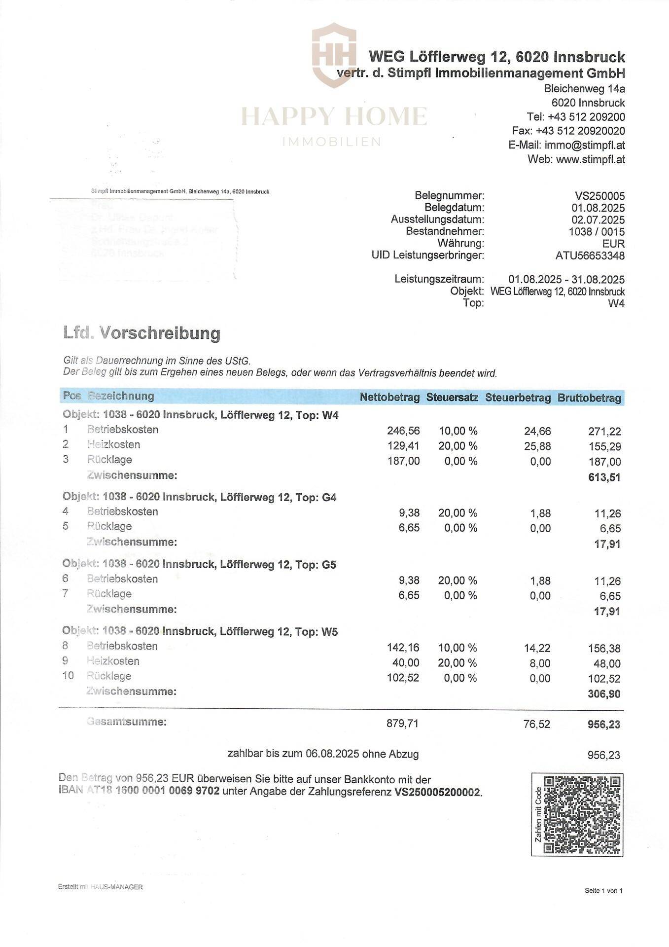 9-BK-Vorschreibung 2025