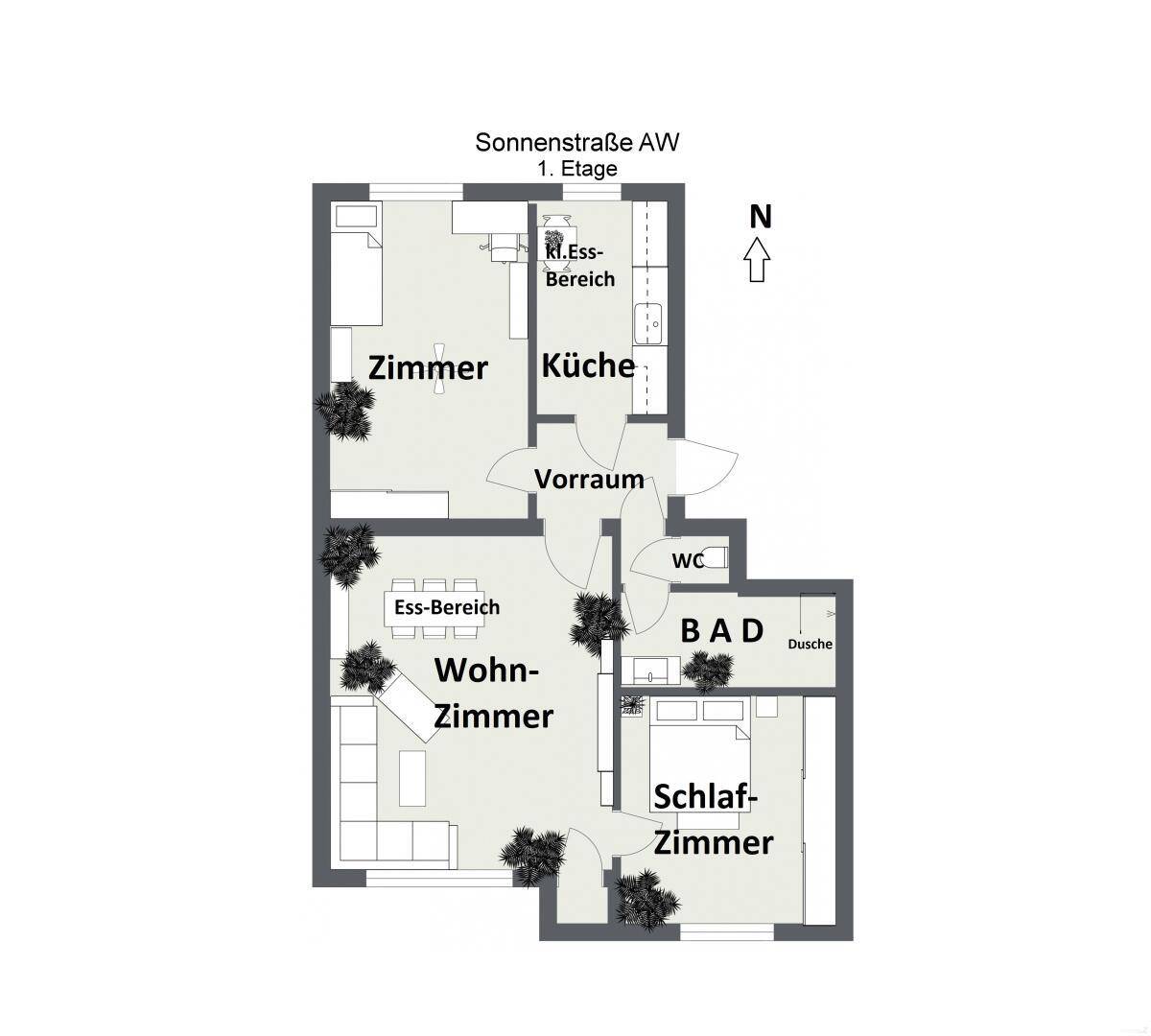 Floorplan Sonnenstraße AW - 1. Etage -kl