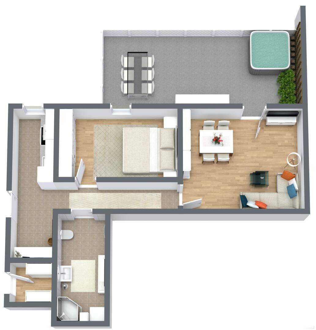 Purbergstraße 56 - 1. Etage - 3D Floor Plan