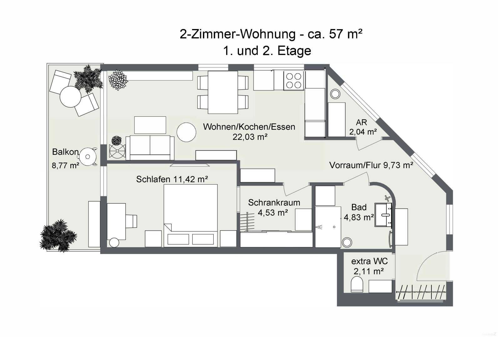 Grundriss_1. und 2. Etage_Top 2 und 4