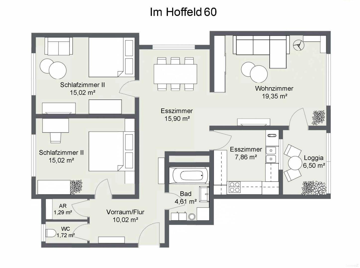 Grundriss im Hoffeld 60 W 4