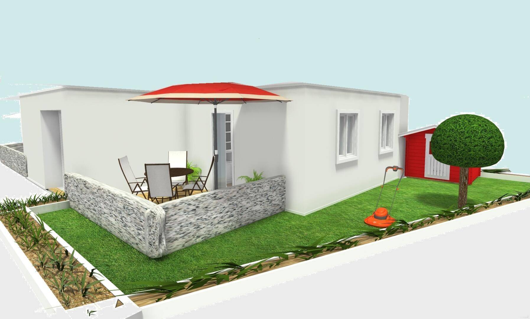 Terrasse Wohnung Bad Strassgang AW - 3D Foto gen