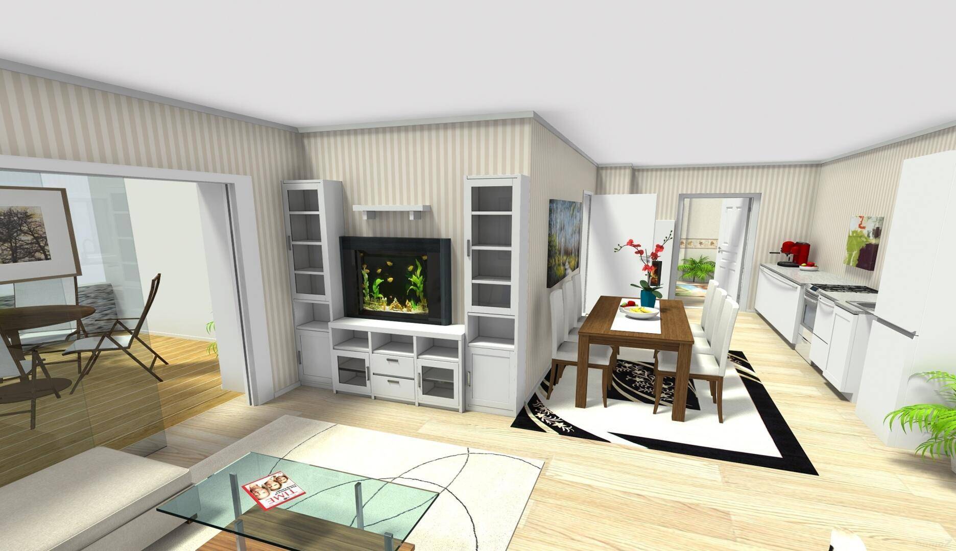 Wohnzimmer open plan Bad Strassgang AW - 3D Foto c