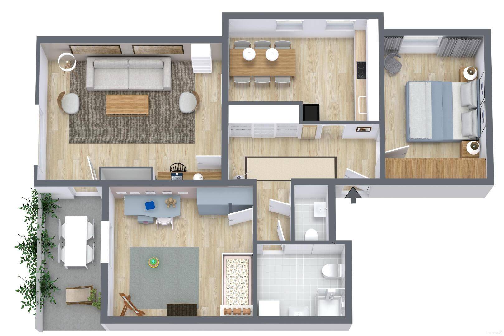 TF Plabutsch - 1. Etage - 3D Floor Plan