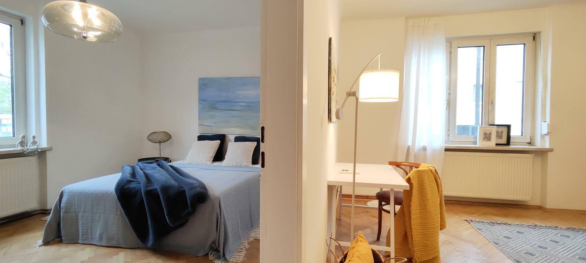 Wohnraum ins Schlafzimmer