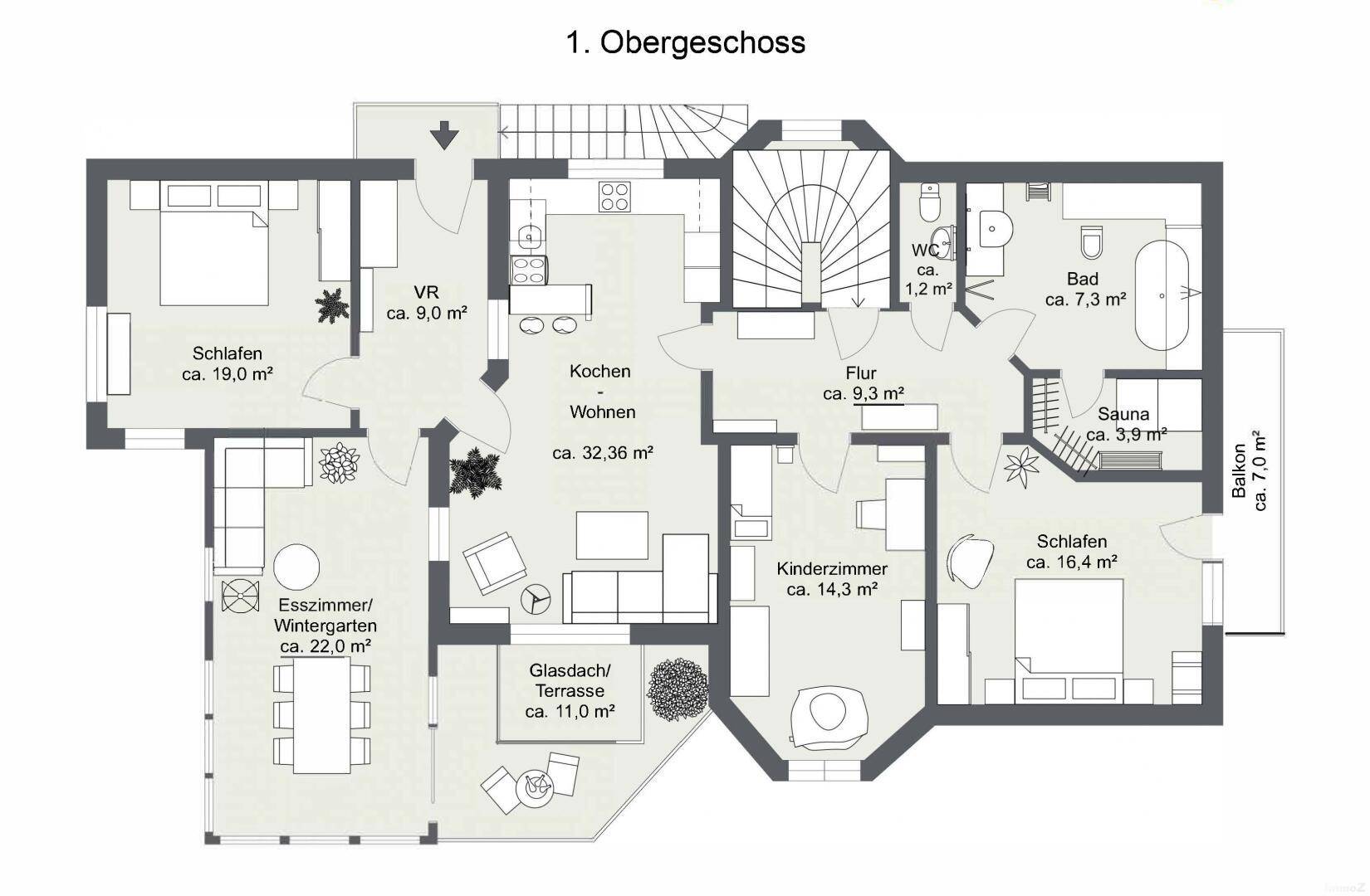 Grundriss Obergeschoss