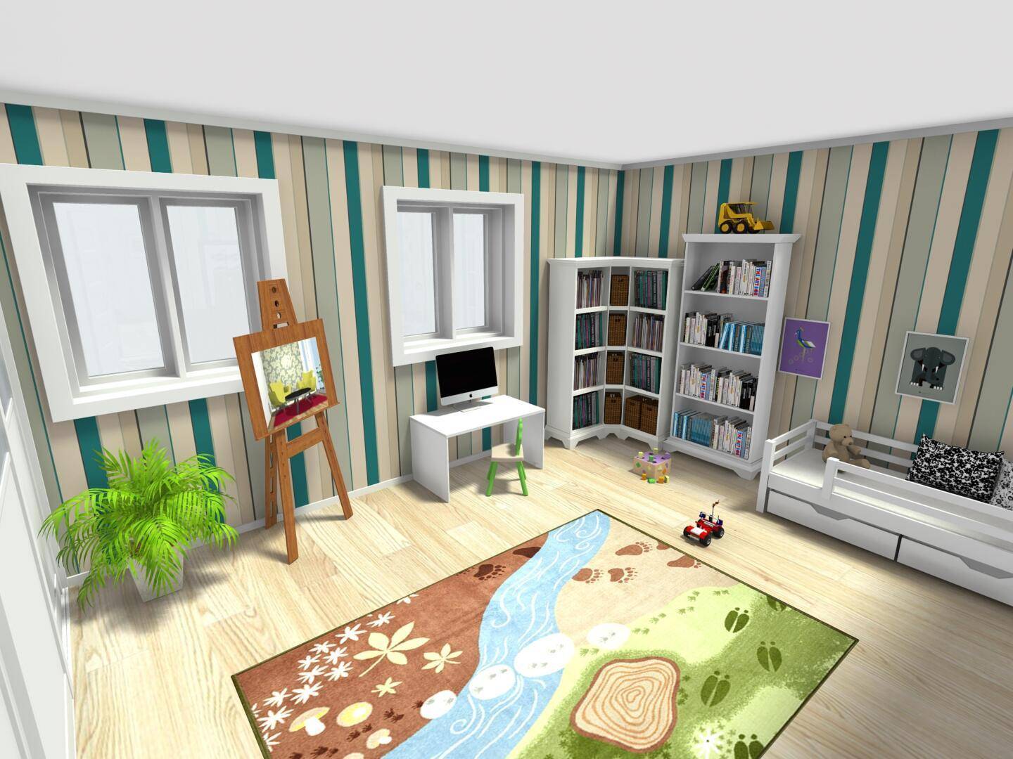 06 Kinderzimmer Maisonette- 3D Foto
