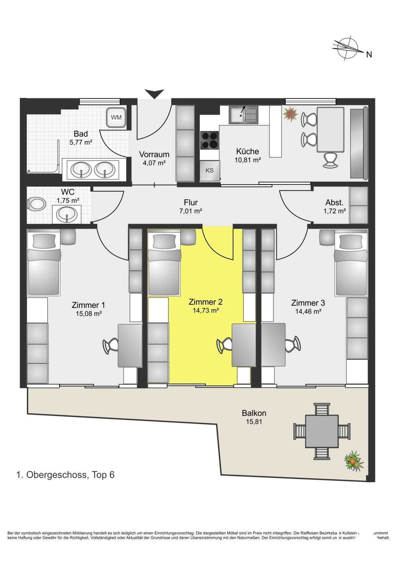 Grundriss Zimmer 2
