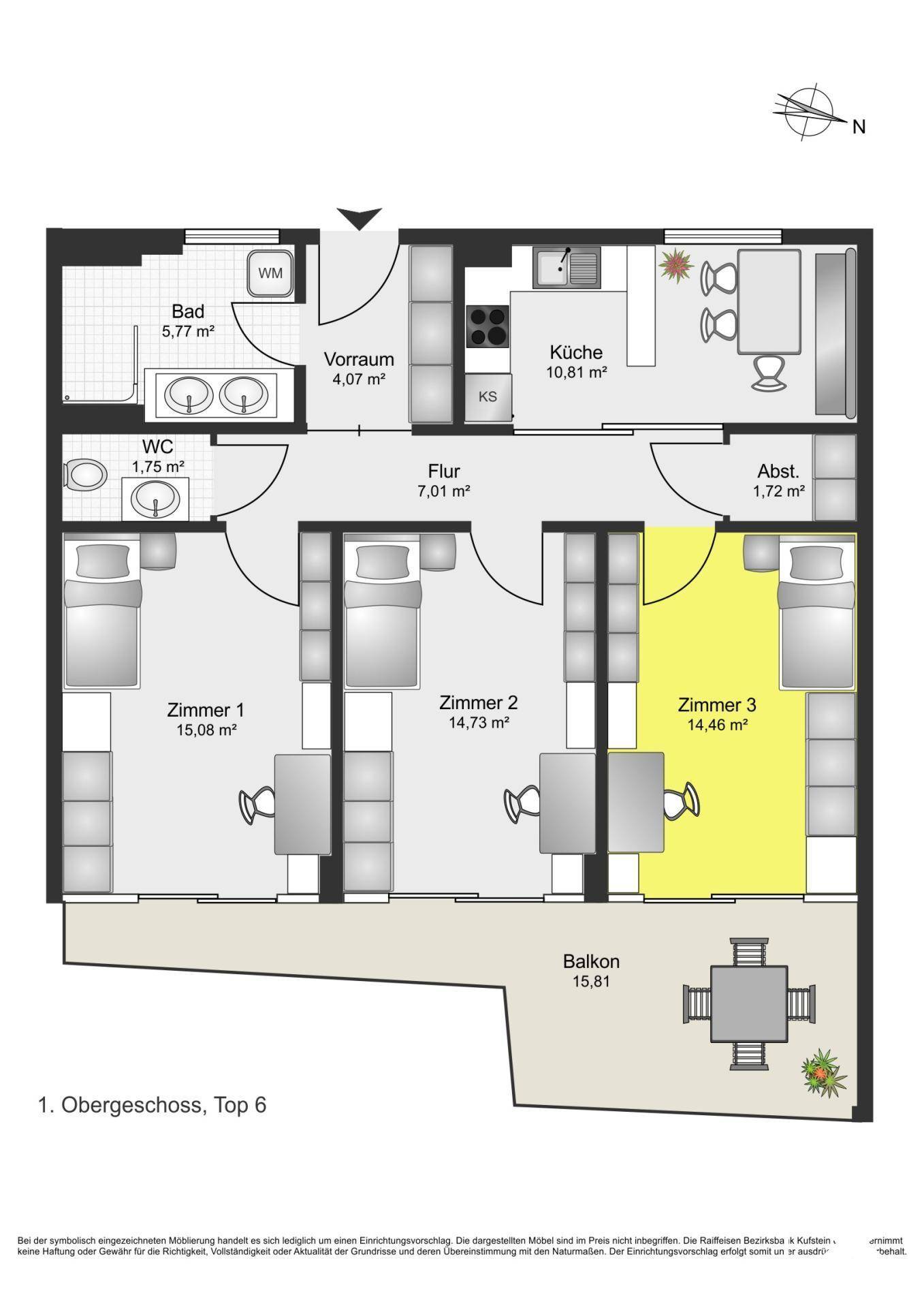 Grundriss Zimmer 3