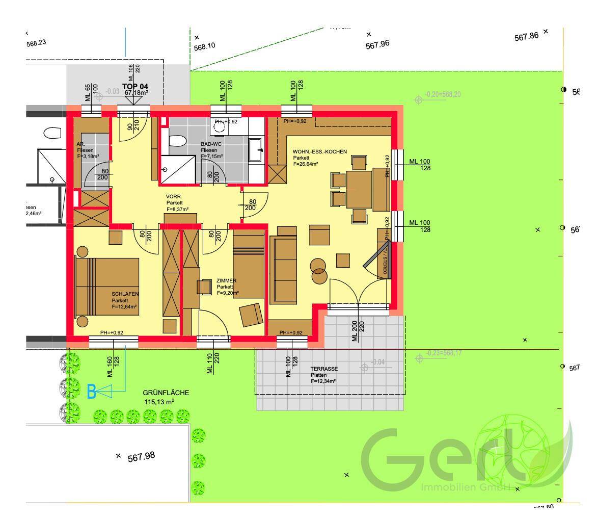 Erstbezug - Provisionsfrei: Exklusive 3-Zimmer Gartenwohnung mit Terrasse in Thalgau - Ansicht 4