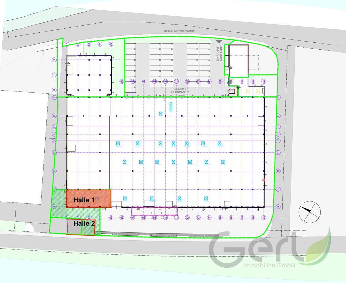 Lageplan Hallen